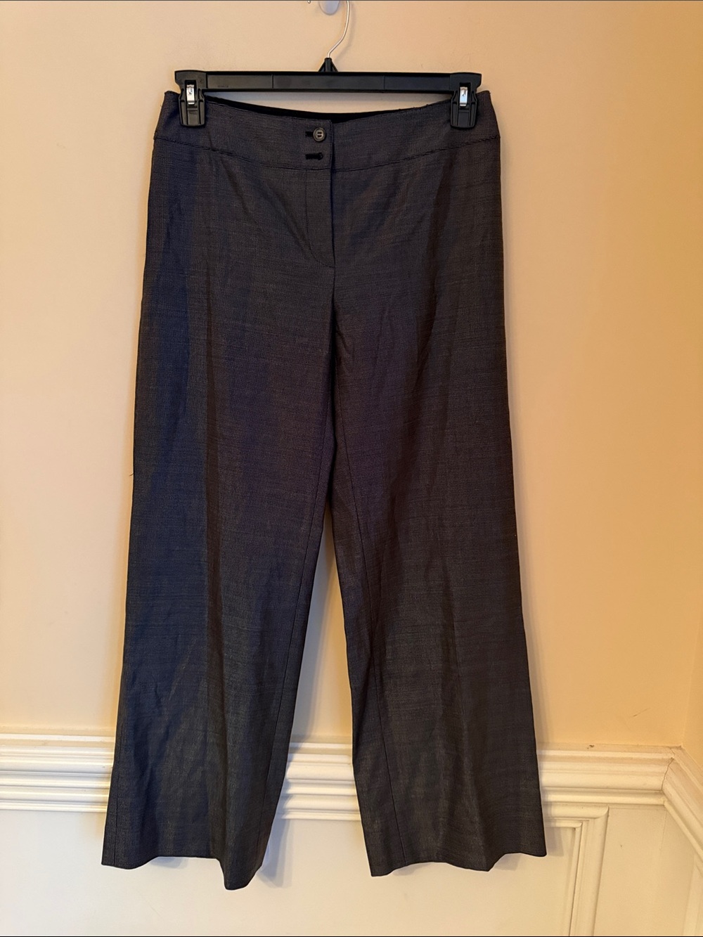 Armani Collezioni Dark Metallic Black and Gray Charcoal Dress Pants Size 4